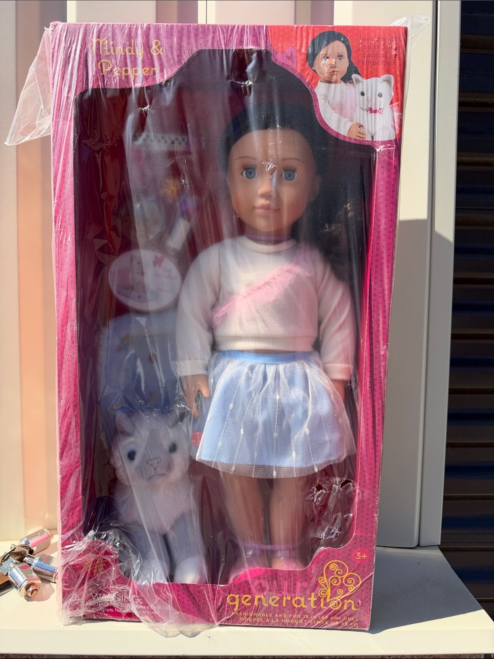Our Generation Doll Mindy & Pepper 18'' & Pet Kitten Set- Brand New In Box